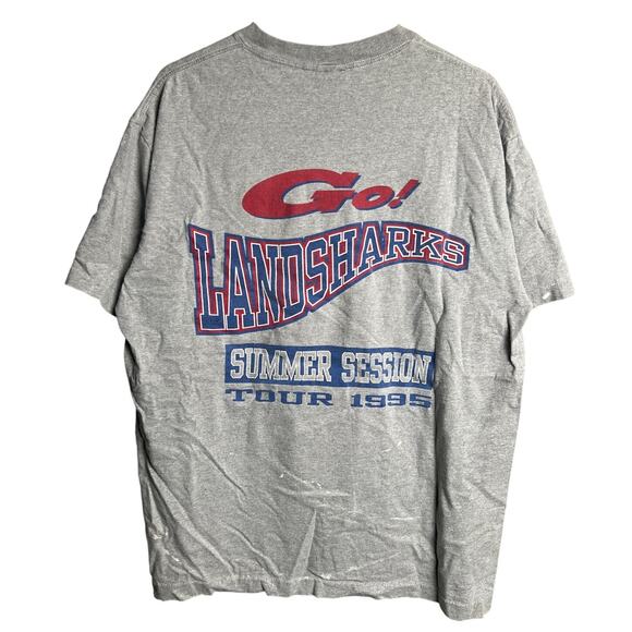 Vintage Jimmy Buffett Domino Buffet Property Of Athletic Dep Gray Shirt Medium - Picture 2 of 6